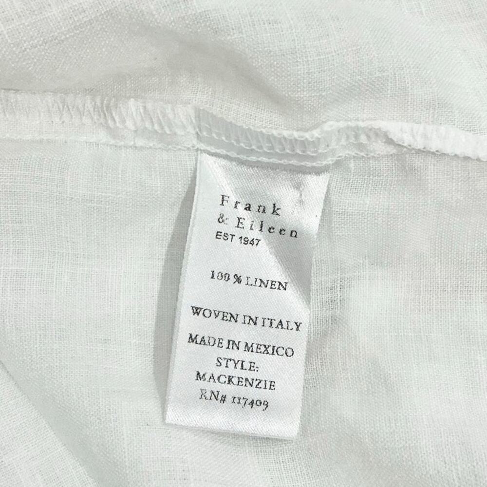 Frank & Eileen Mackenzie Linen Shirt White Oversized Size OS Button Up - Picture 9 of 11